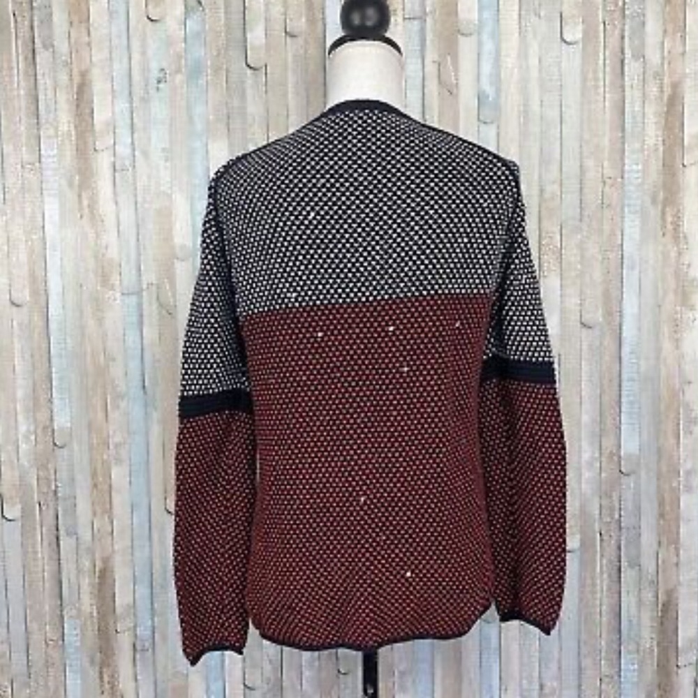 Lisa Todd Red Black & White Color Block Pullover … - image 7